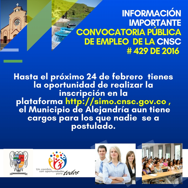 CONVOCATORIA P�BLICA DE EMPLEO #429 DEL 2016- CNSC